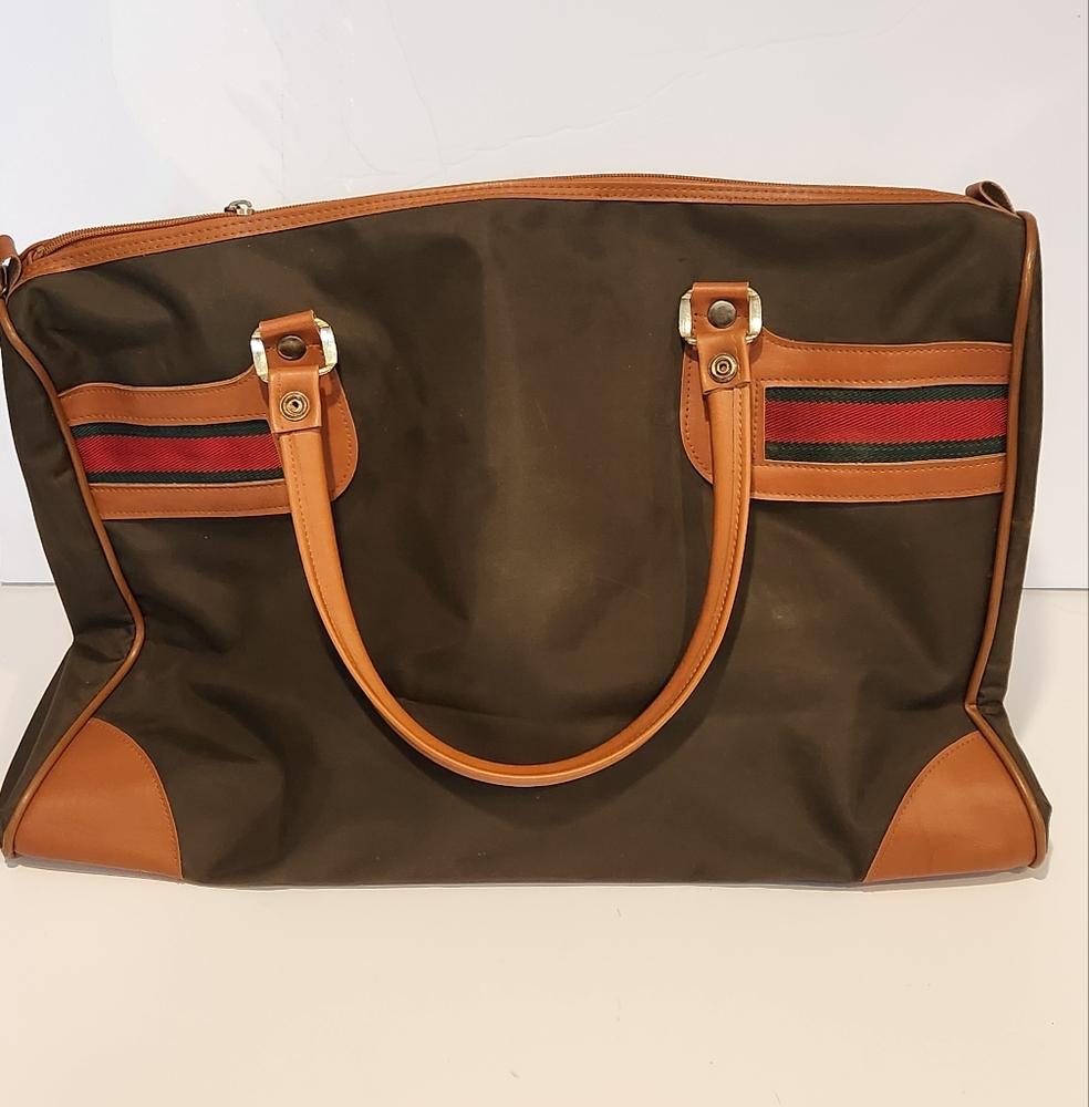 Stylish Vintage Mr. Rogers Brown and Green Tote Bag